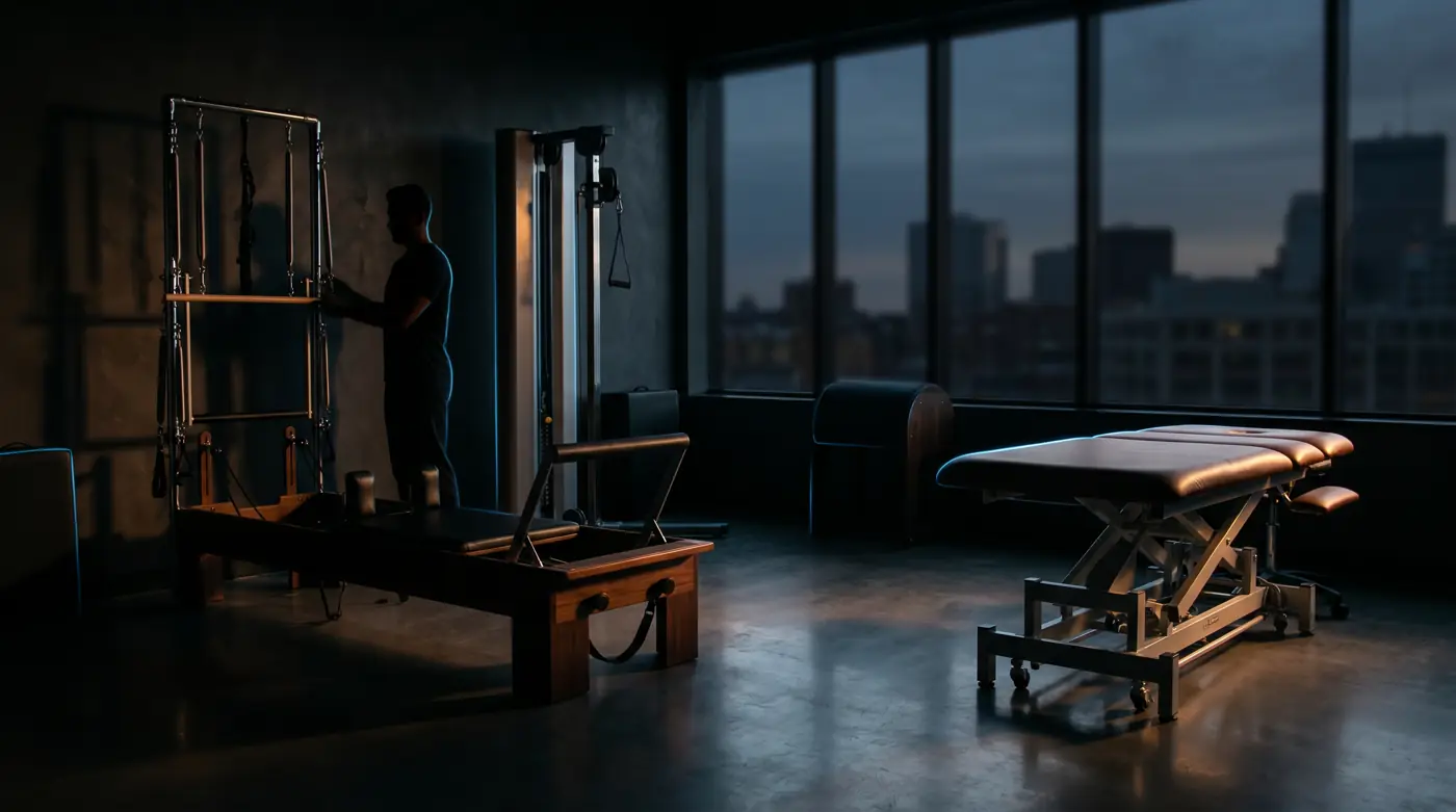 Interior of a high-end physical therapy and rehabilitation studio with modern equipment