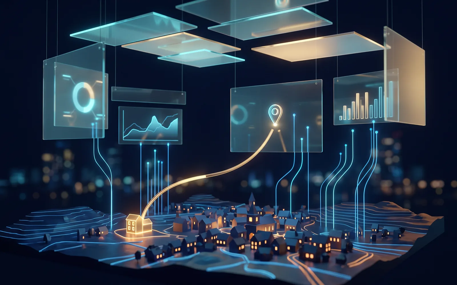 An analytics command center tracking local searches into a business