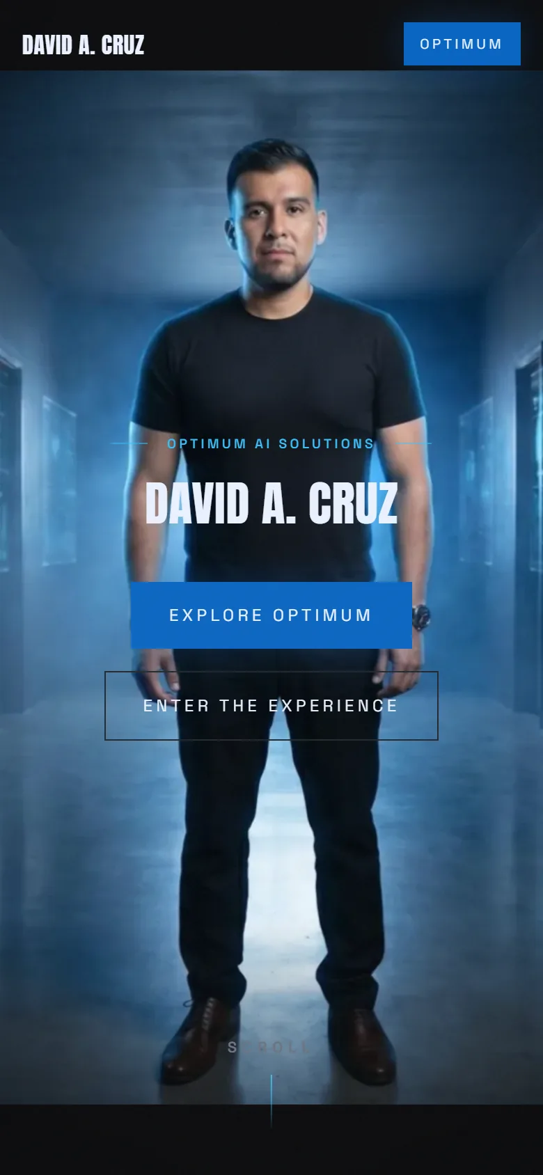 David A. Cruz's own site on a phone, captured live
